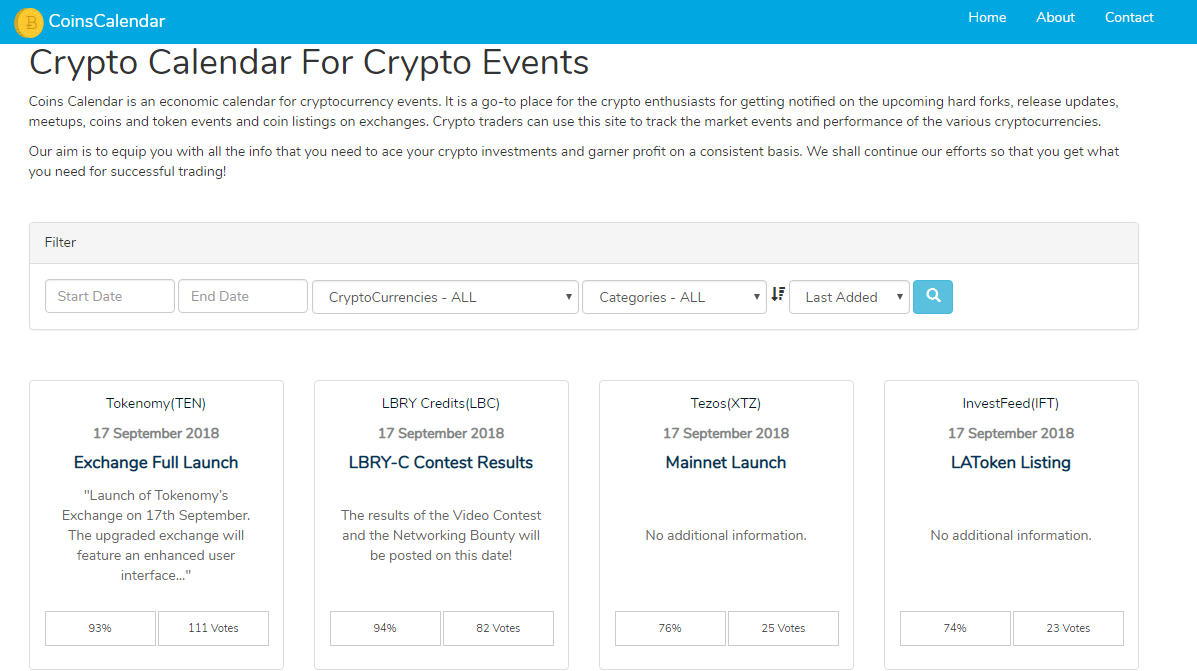 crypto coin schedule